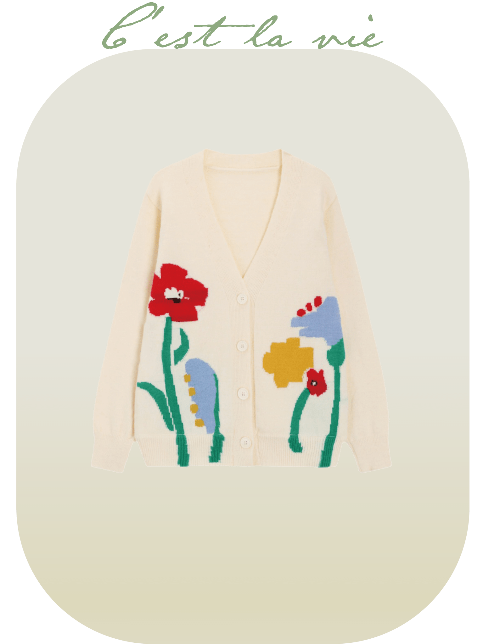 Garden Flower Knit Cardigan - LOVE POMME POMME