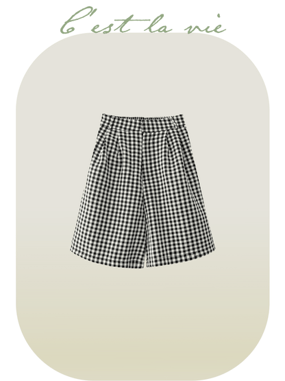 Gingham Half Pants - LOVE POMME POMME