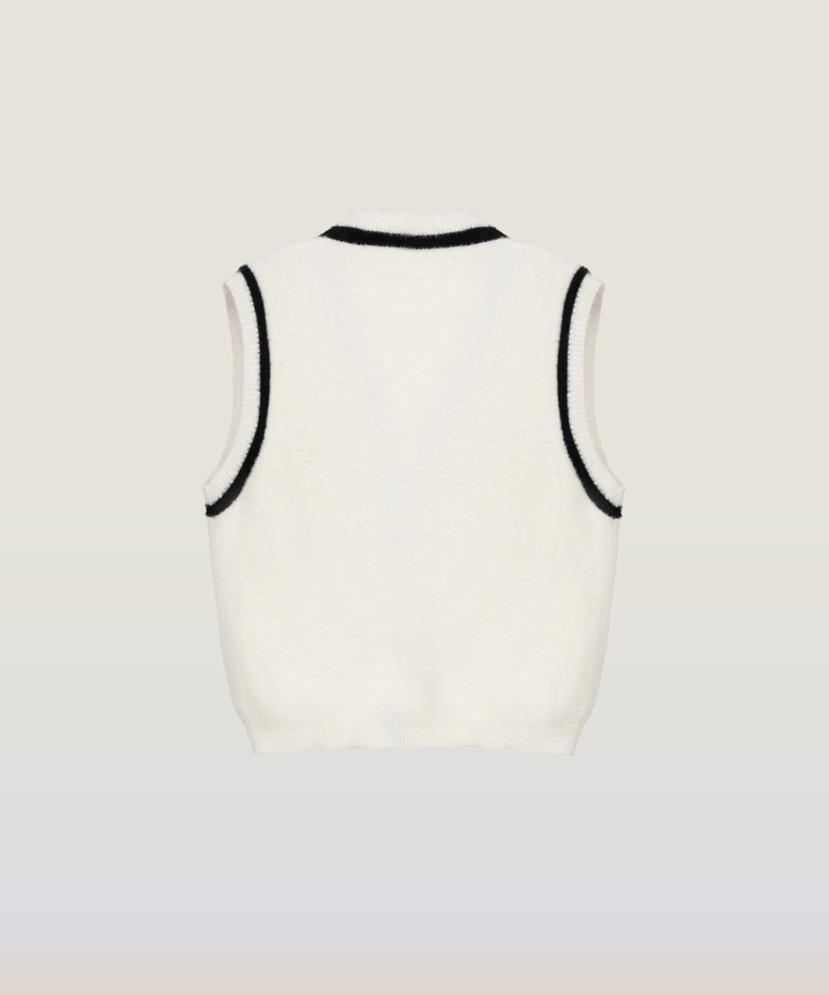 Gold Button Piping Knit Vest - LOVE POMME POMME