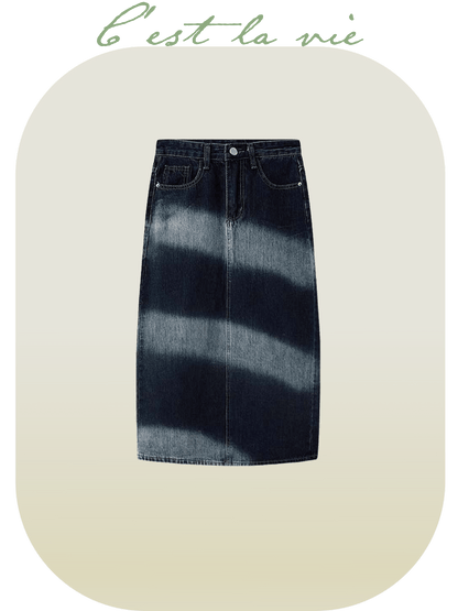 Gradual High Waist Denim Skirt - LOVE POMME POMME