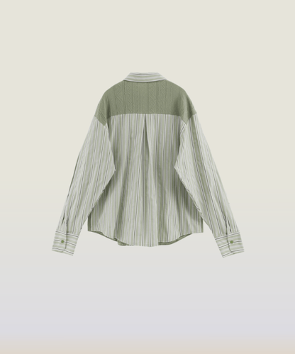 Green Motif Texture Shirt - LOVE POMME POMME