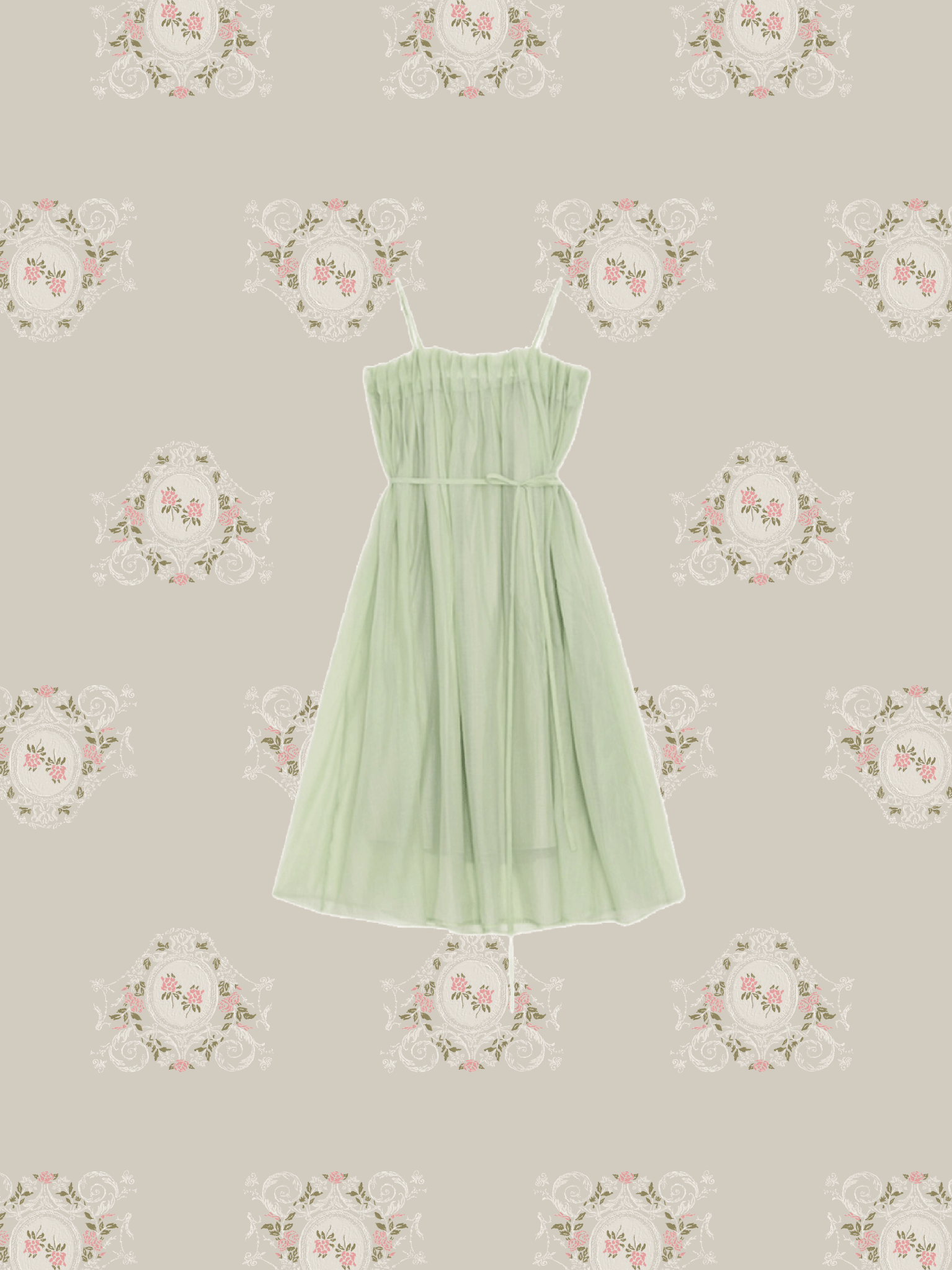 Green Slip Gauze Dress - LOVE POMME POMME