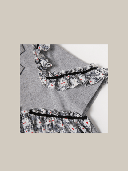 Grey Shirring Stitched Dress - LOVE POMME POMME