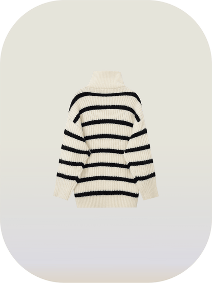 Half Zip Stripe Sweater - LOVE POMME POMME