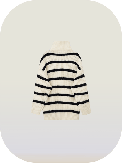Half Zip Stripe Sweater - LOVE POMME POMME