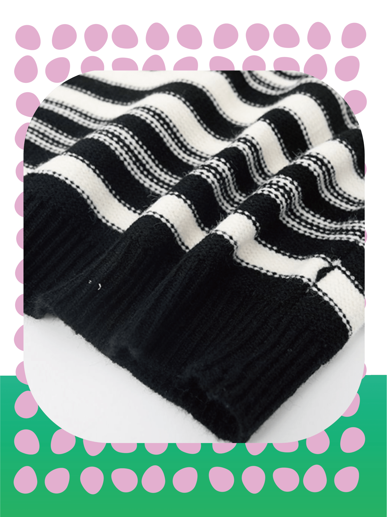 Half Zipper Stripe Sweater - LOVE POMME POMME