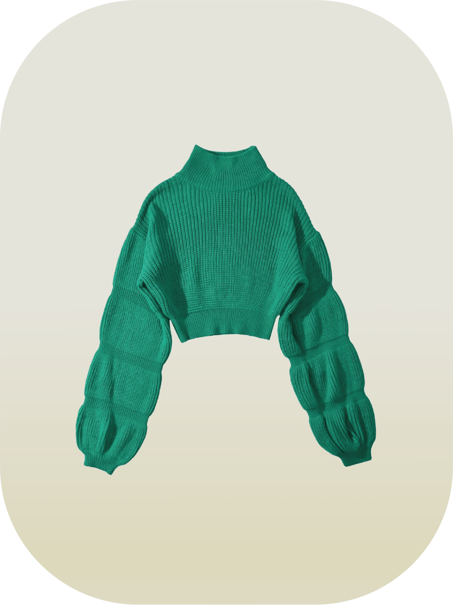 High Collar Puff Sleeve Knit - LOVE POMME POMME