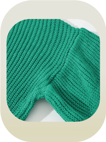 High Collar Puff Sleeve Knit - LOVE POMME POMME