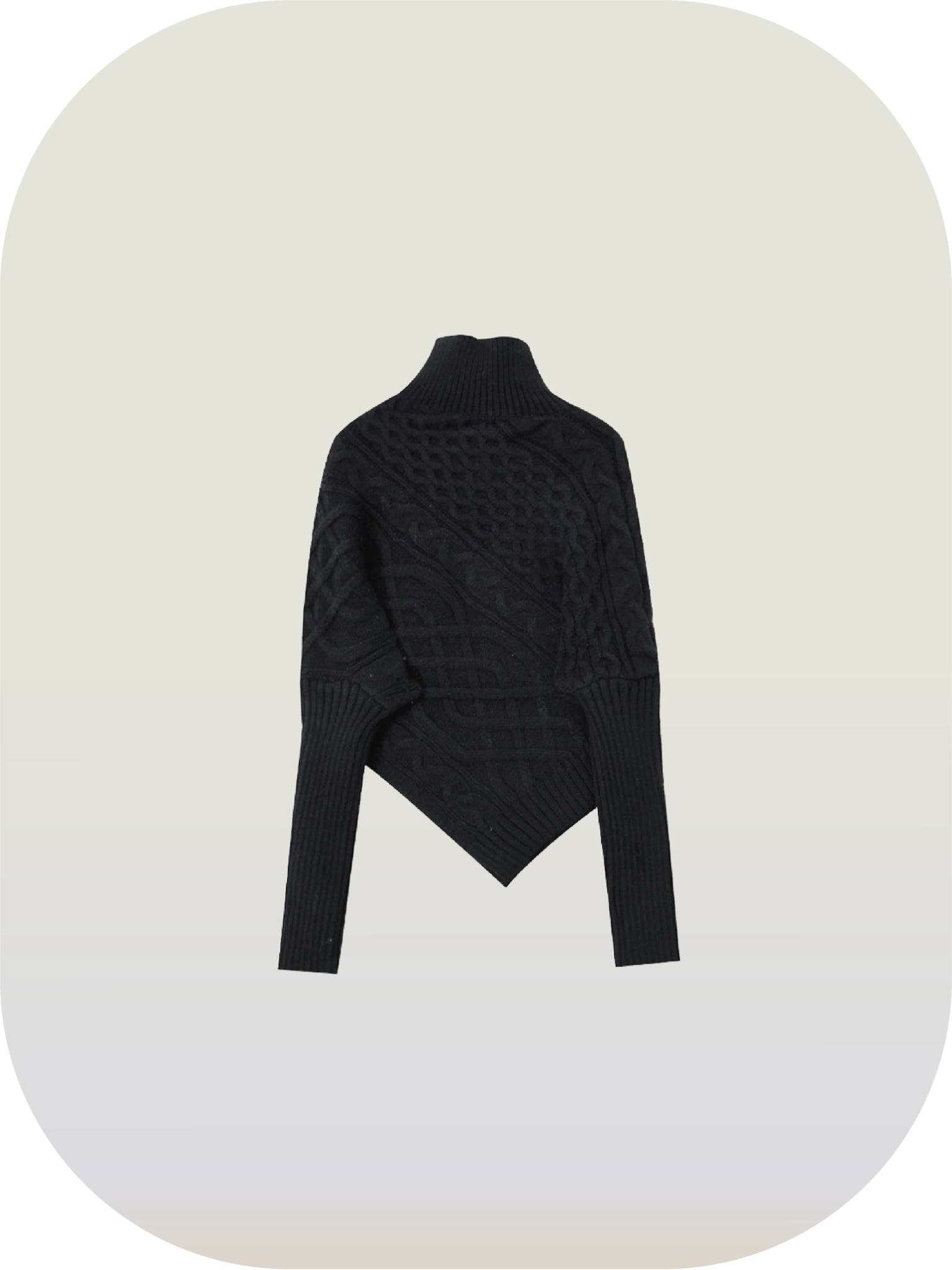 High Neck Zipper Design Sweater - LOVE POMME POMME