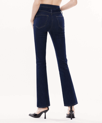 High-waisted Vintage Stretch Flared Jeans - LOVE POMME POMME