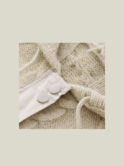 Hooded Cable Knit Top - LOVE POMME POMME