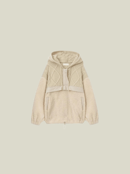 Hooded Cable Knit Top - LOVE POMME POMME