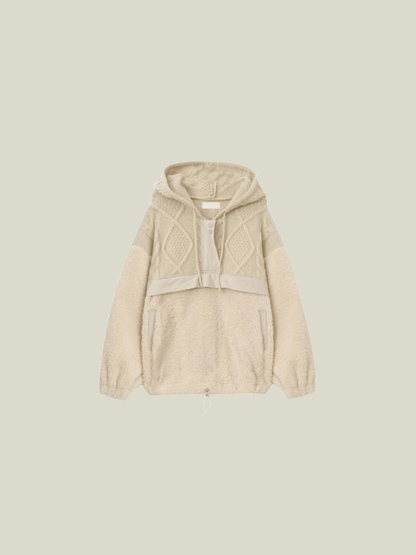 Hooded Cable Knit Top - LOVE POMME POMME