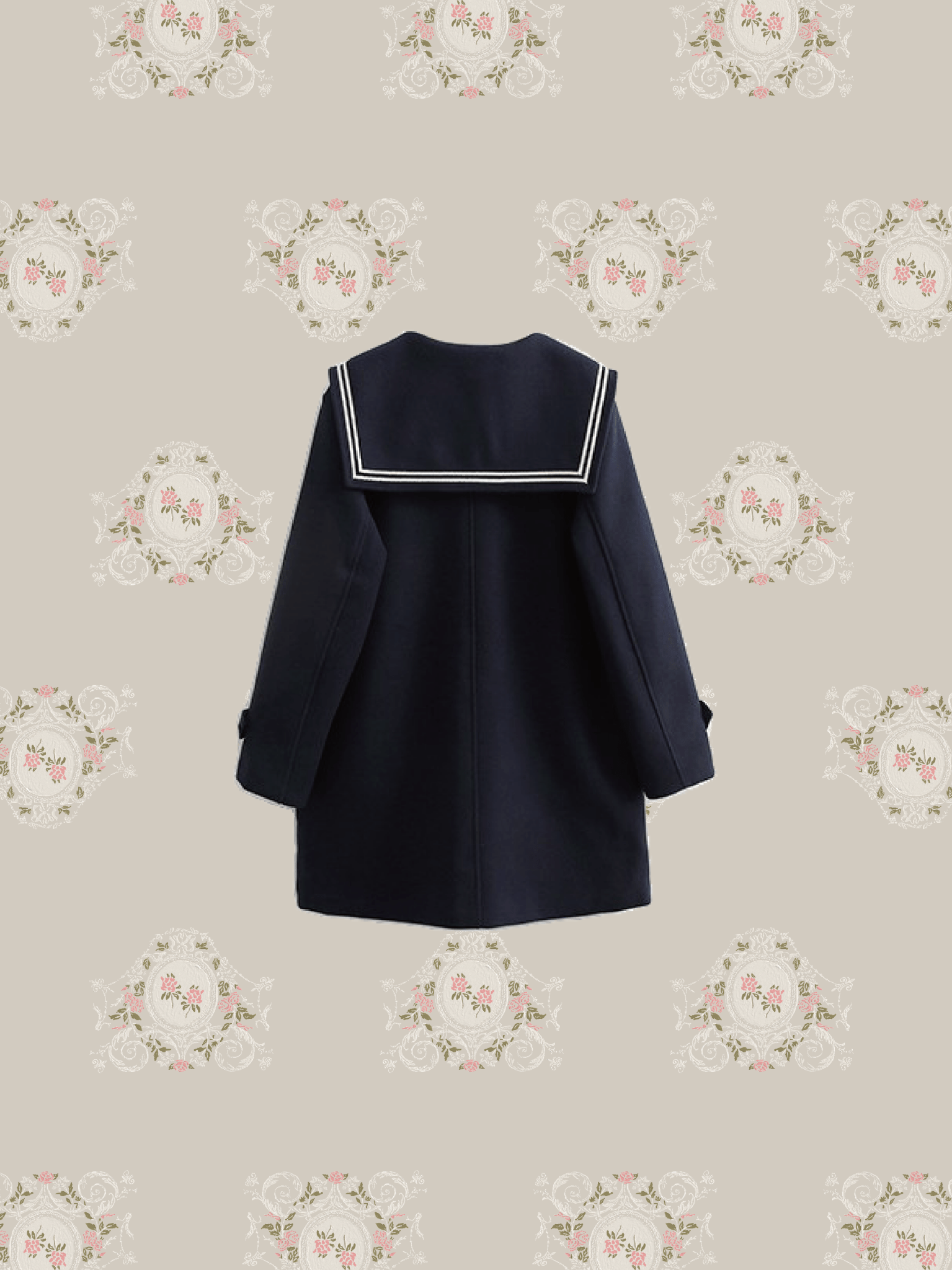 Horn Buttoned Sailor Collar Coat - LOVE POMME POMME