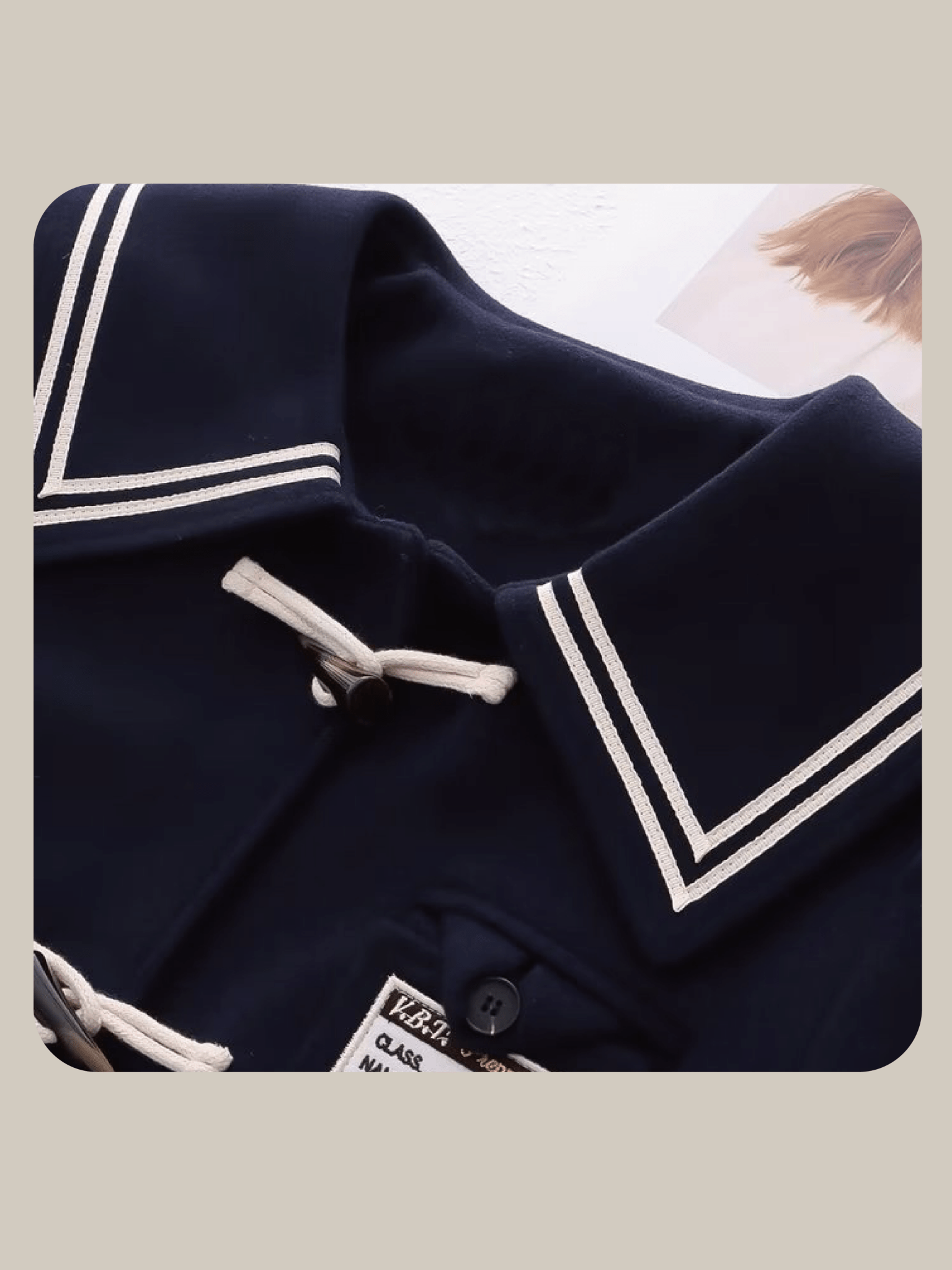 Horn Buttoned Sailor Collar Coat - LOVE POMME POMME