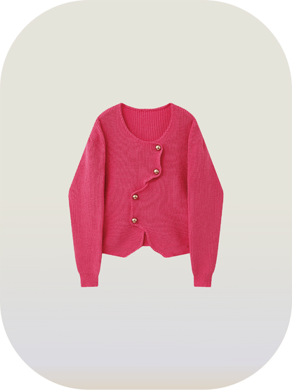 Irregular Button Sweater - LOVE POMME POMME