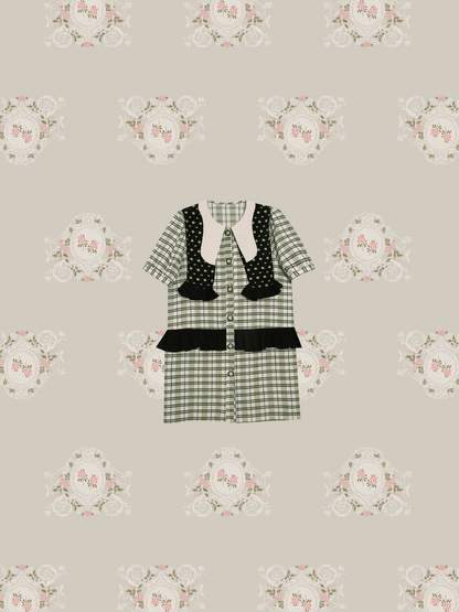 Jacquard Green Check Shirt Dress - LOVE POMME POMME