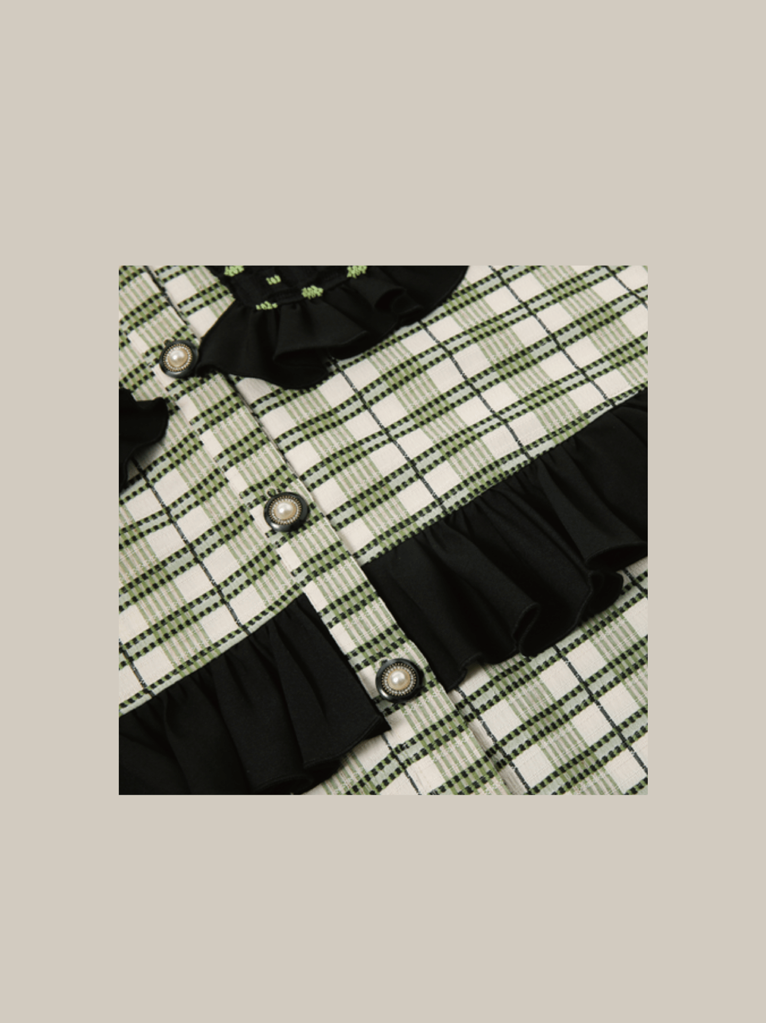 Jacquard Green Check Shirt Dress - LOVE POMME POMME