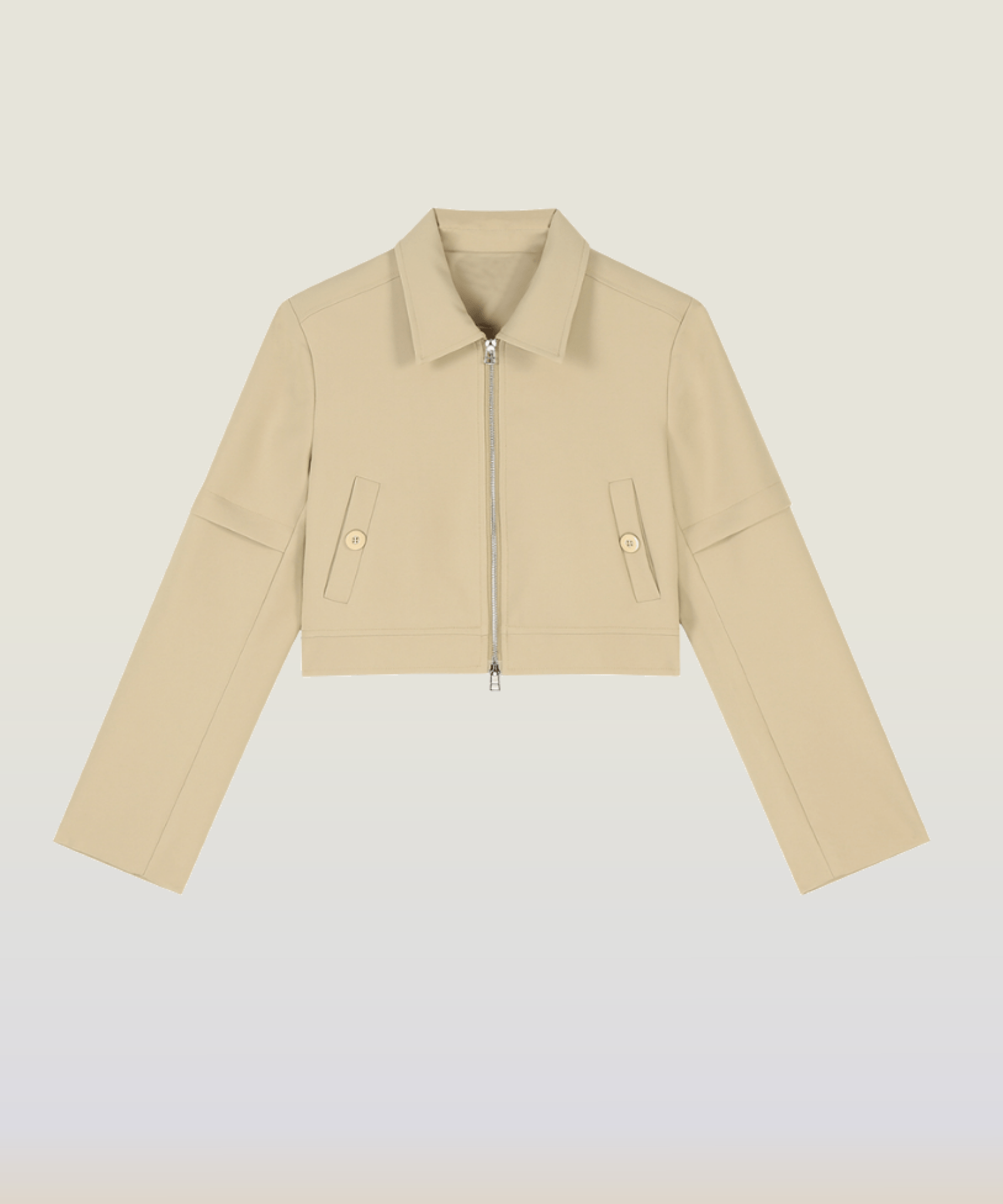 Khaki Baseball Short Jacket - LOVE POMME POMME