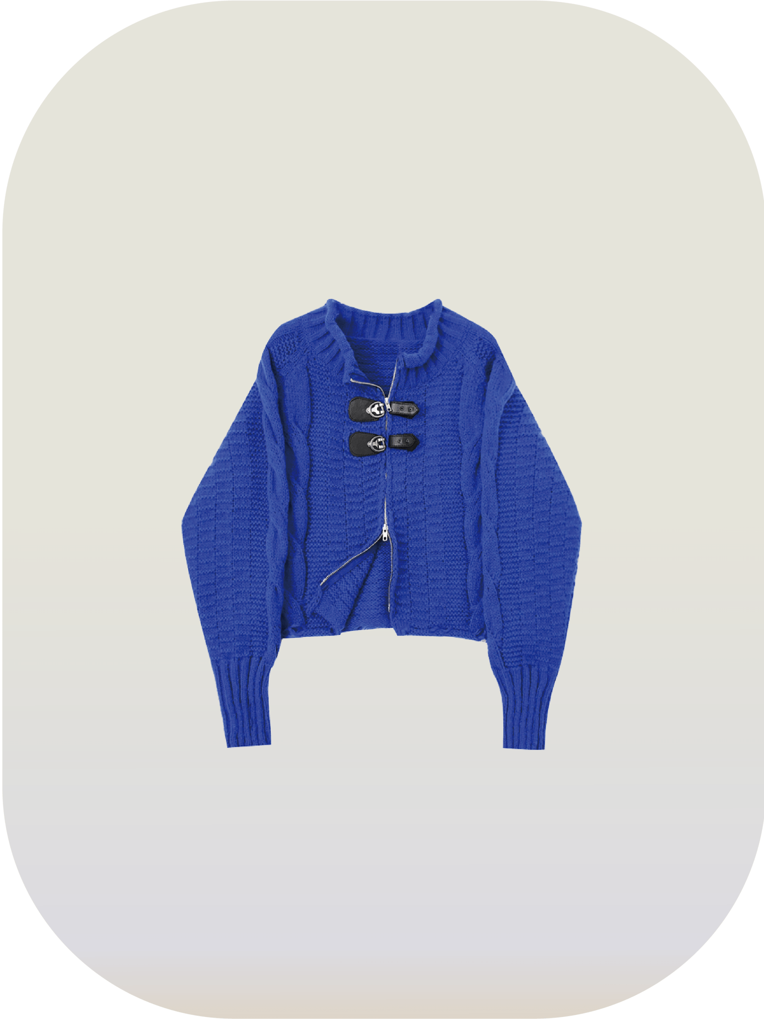 Klein Blue Zippered Cardigan - LOVE POMME POMME