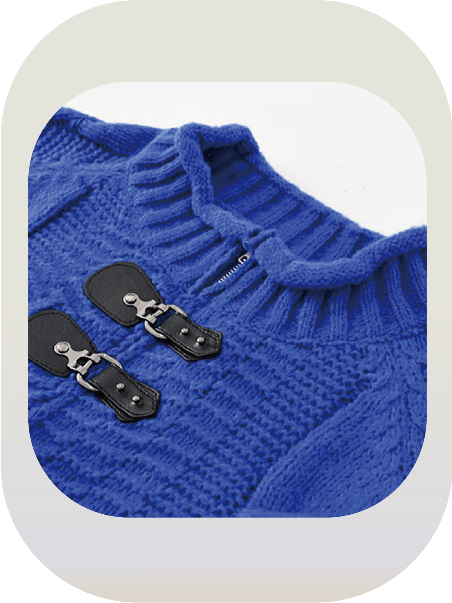 Klein Blue Zippered Cardigan - LOVE POMME POMME