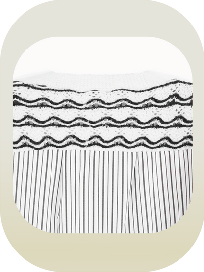 Knitted Patch Stripe Top - LOVE POMME POMME