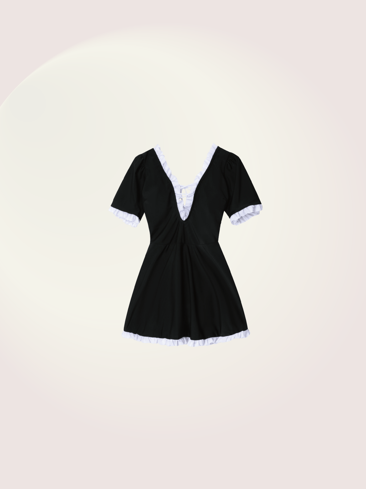 Lace Collar Onepiece Swimsuit - LOVE POMME POMME