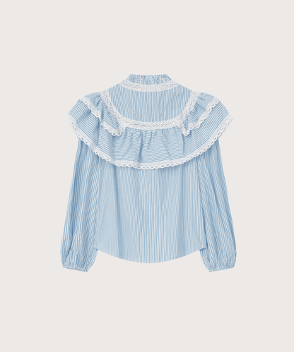 Lace Frilled Collar Blouse - LOVE POMME POMME