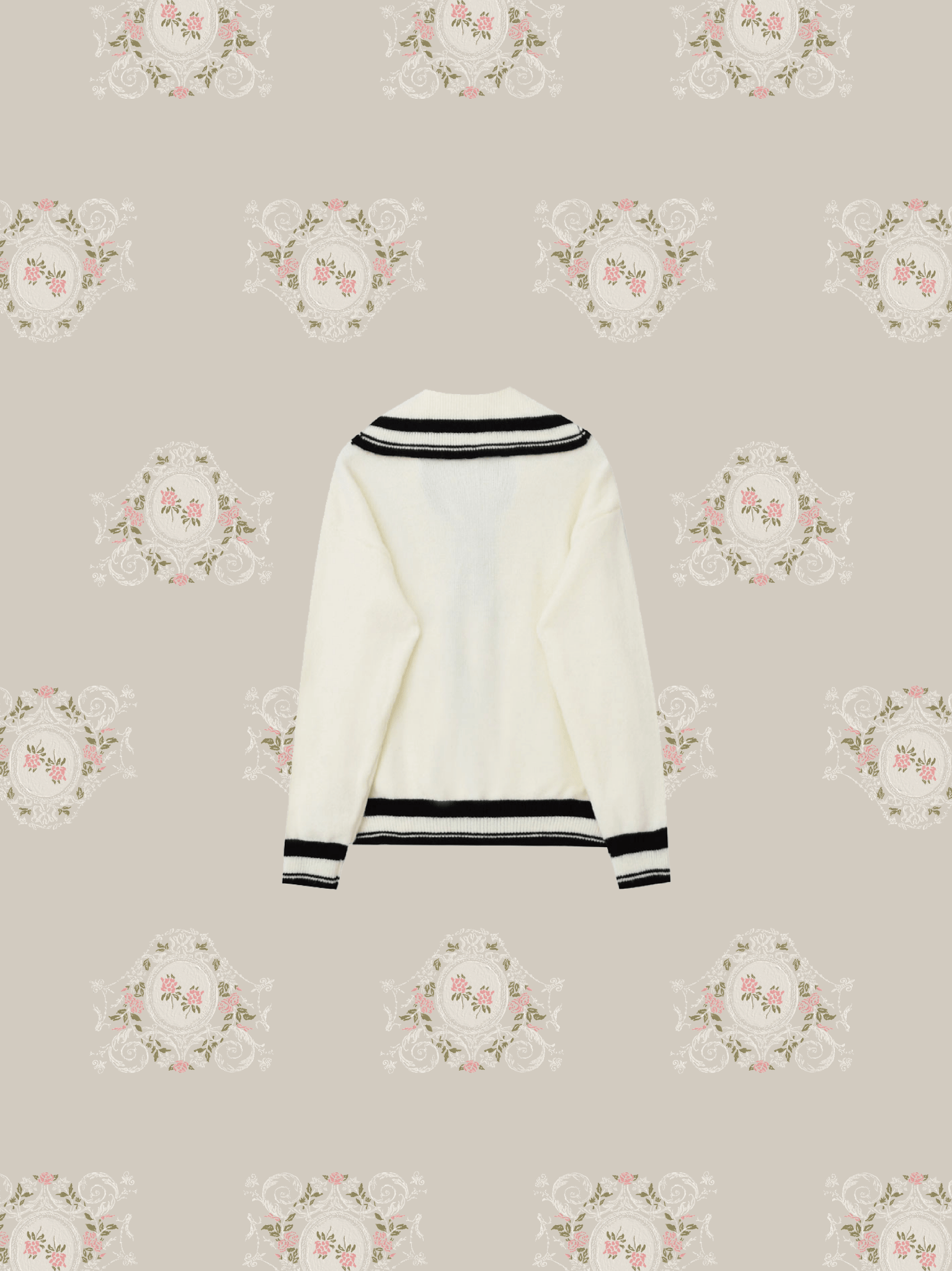 Lace Sailor Collar Preppy Cardigan - LOVE POMME POMME