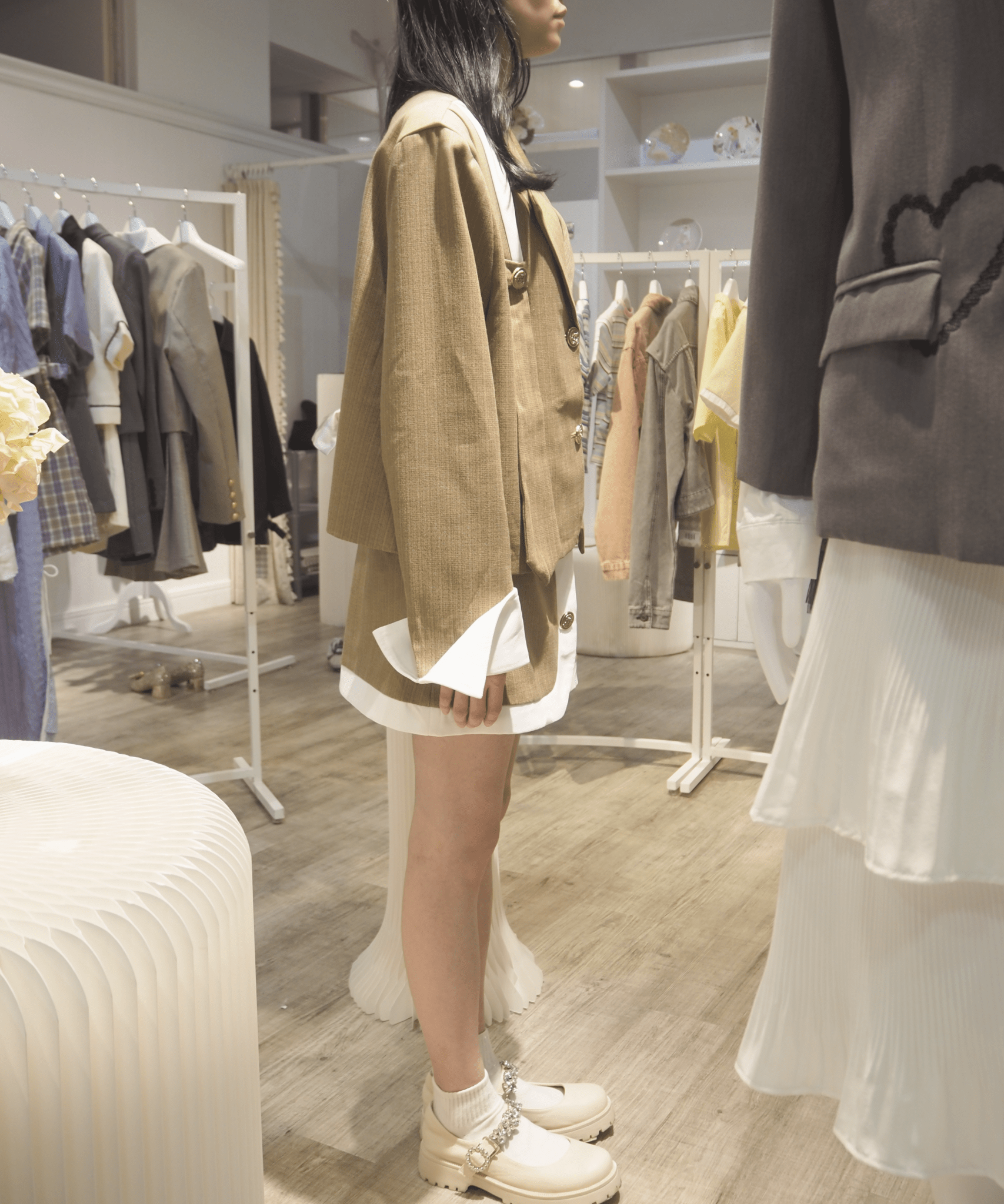 Lapel Jacket Skirt Setup. ラペルジャケット スカートセットアップ - LOVE POMME POMME