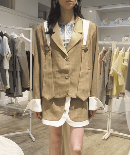 Lapel Jacket Skirt Setup. ラペルジャケット スカートセットアップ - LOVE POMME POMME