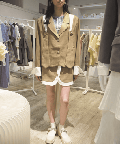 Lapel Jacket Skirt Setup. ラペルジャケット スカートセットアップ - LOVE POMME POMME