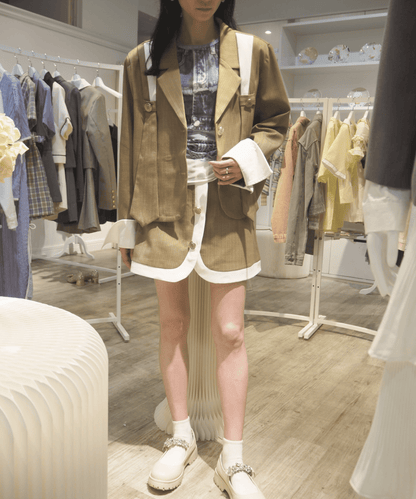 Lapel Jacket Skirt Setup. ラペルジャケット スカートセットアップ - LOVE POMME POMME