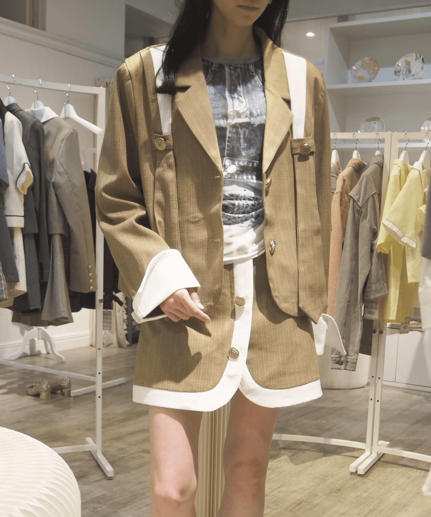 Lapel Jacket Skirt Setup. ラペルジャケット スカートセットアップ - LOVE POMME POMME