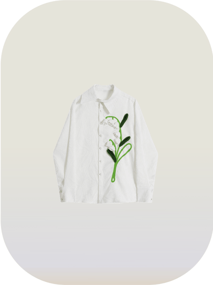 Lilium Flower Decorate Shirt - LOVE POMME POMME