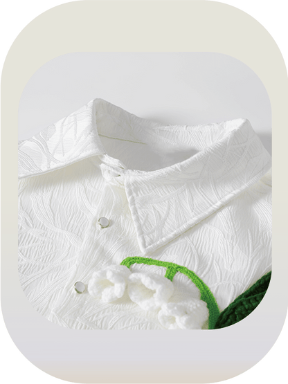 Lilium Flower Decorate Shirt - LOVE POMME POMME