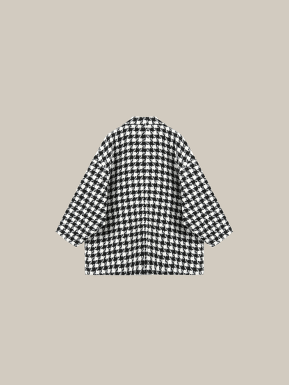 Loose Silhouette Check Coat - LOVE POMME POMME