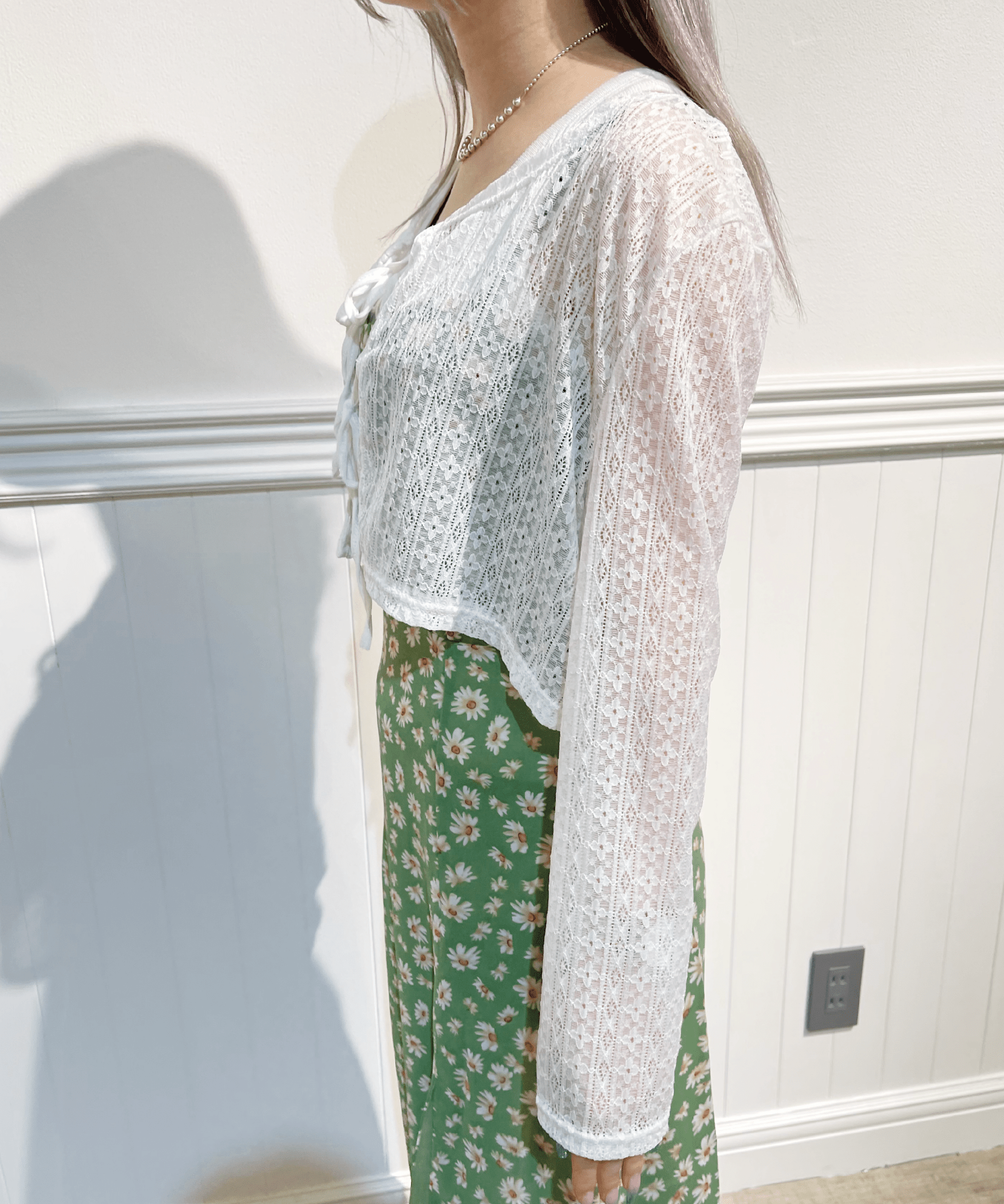 Mesh Lace Sheer Cardigan メッシュレースシアーカーディガン - LOVE POMME POMME