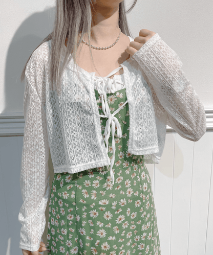 Mesh Lace Sheer Cardigan メッシュレースシアーカーディガン - LOVE POMME POMME