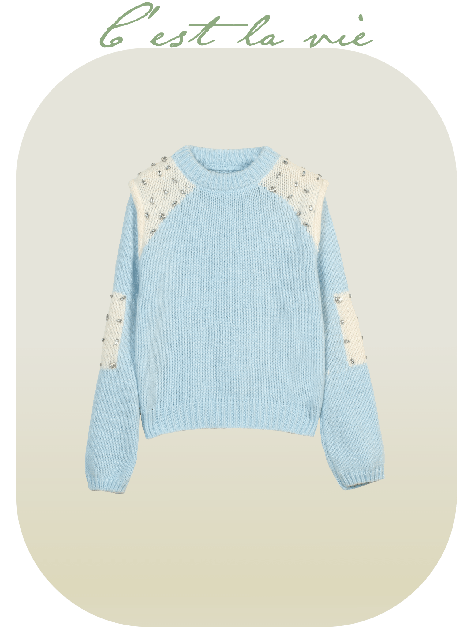 Mesh Patch Puff Sleeve Knit - LOVE POMME POMME