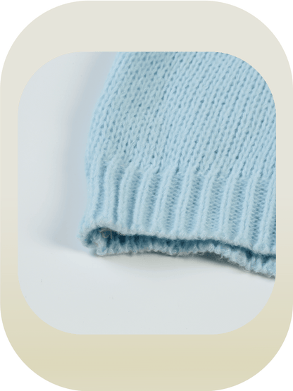 Mesh Patch Puff Sleeve Knit - LOVE POMME POMME
