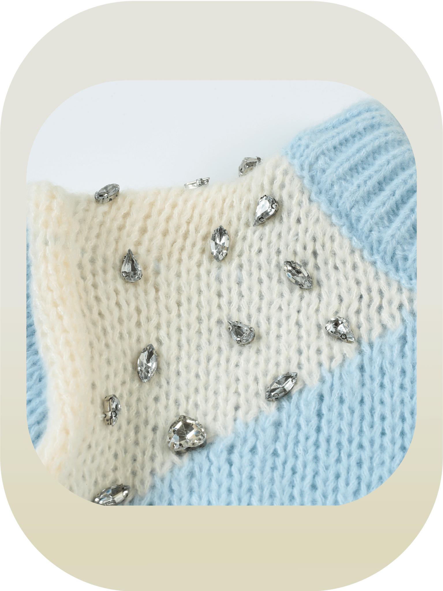 Mesh Patch Puff Sleeve Knit - LOVE POMME POMME