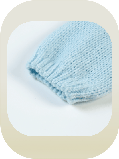 Mesh Patch Puff Sleeve Knit - LOVE POMME POMME