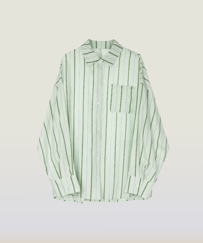 Mint Green Striped Shirt - LOVE POMME POMME