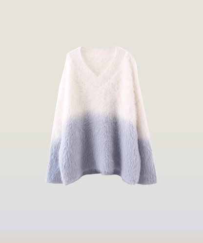 Mohair Gradient V-Neck Knit - LOVE POMME POMME