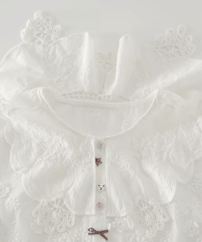 Mori Sweet Embroidery Blouse - LOVE POMME POMME