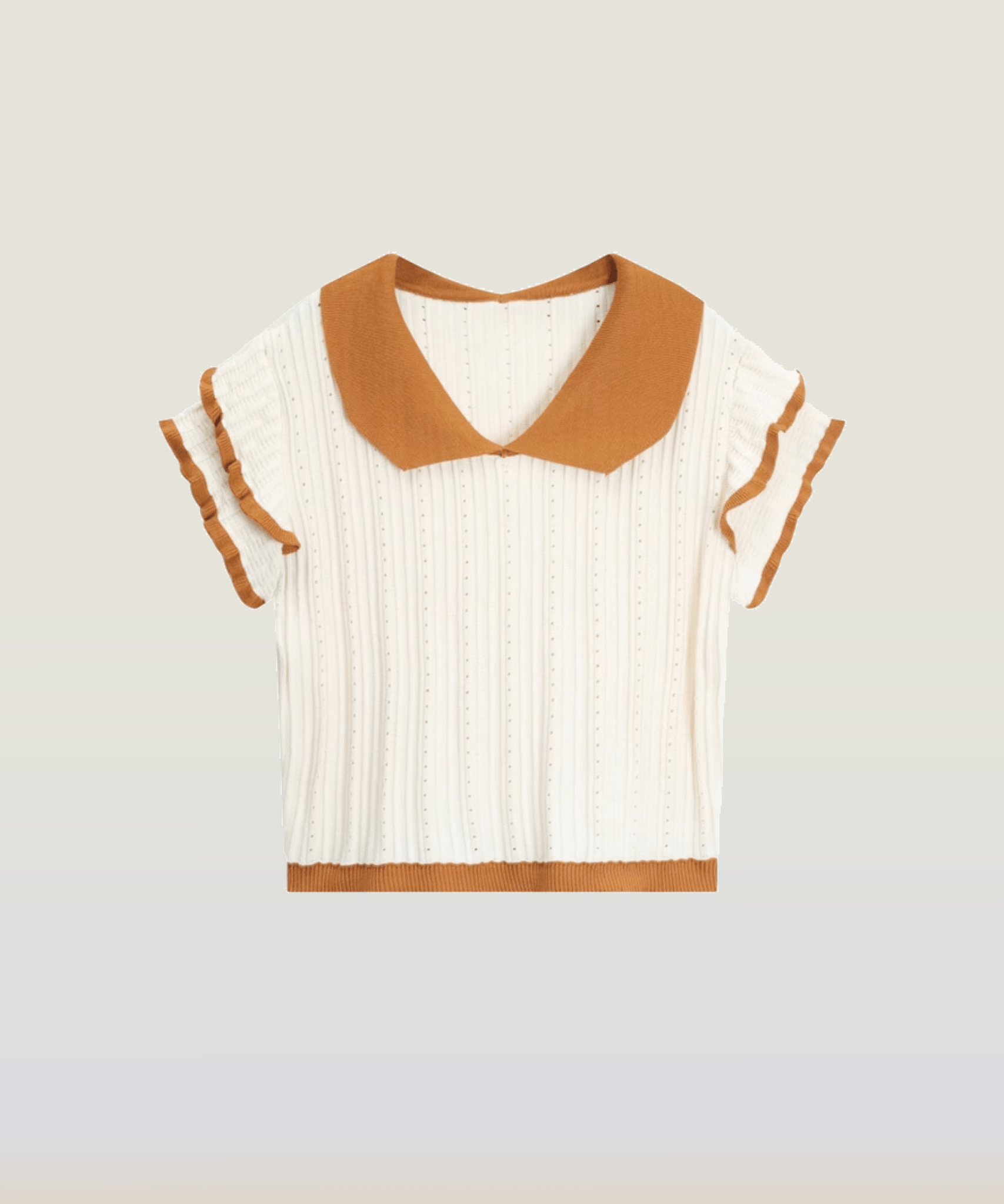 Orange Frill Knit Top - LOVE POMME POMME