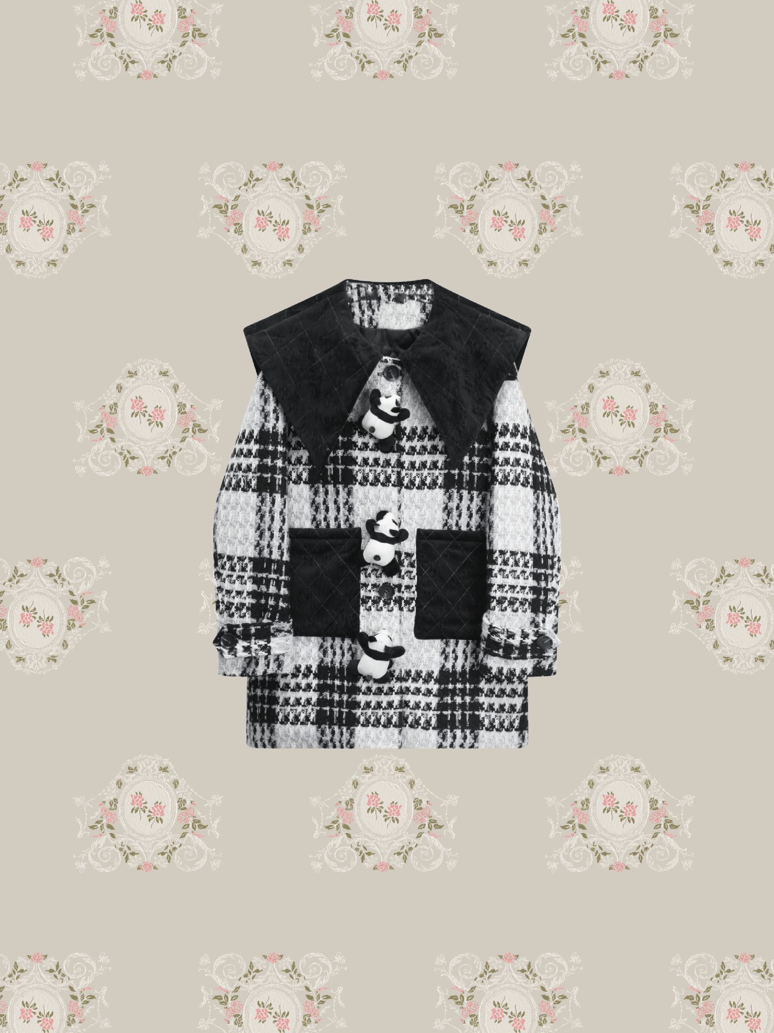 Panda Deco Check Coat - LOVE POMME POMME