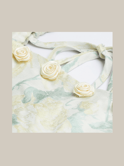 Pastel Square Collar Floral Dress - LOVE POMME POMME