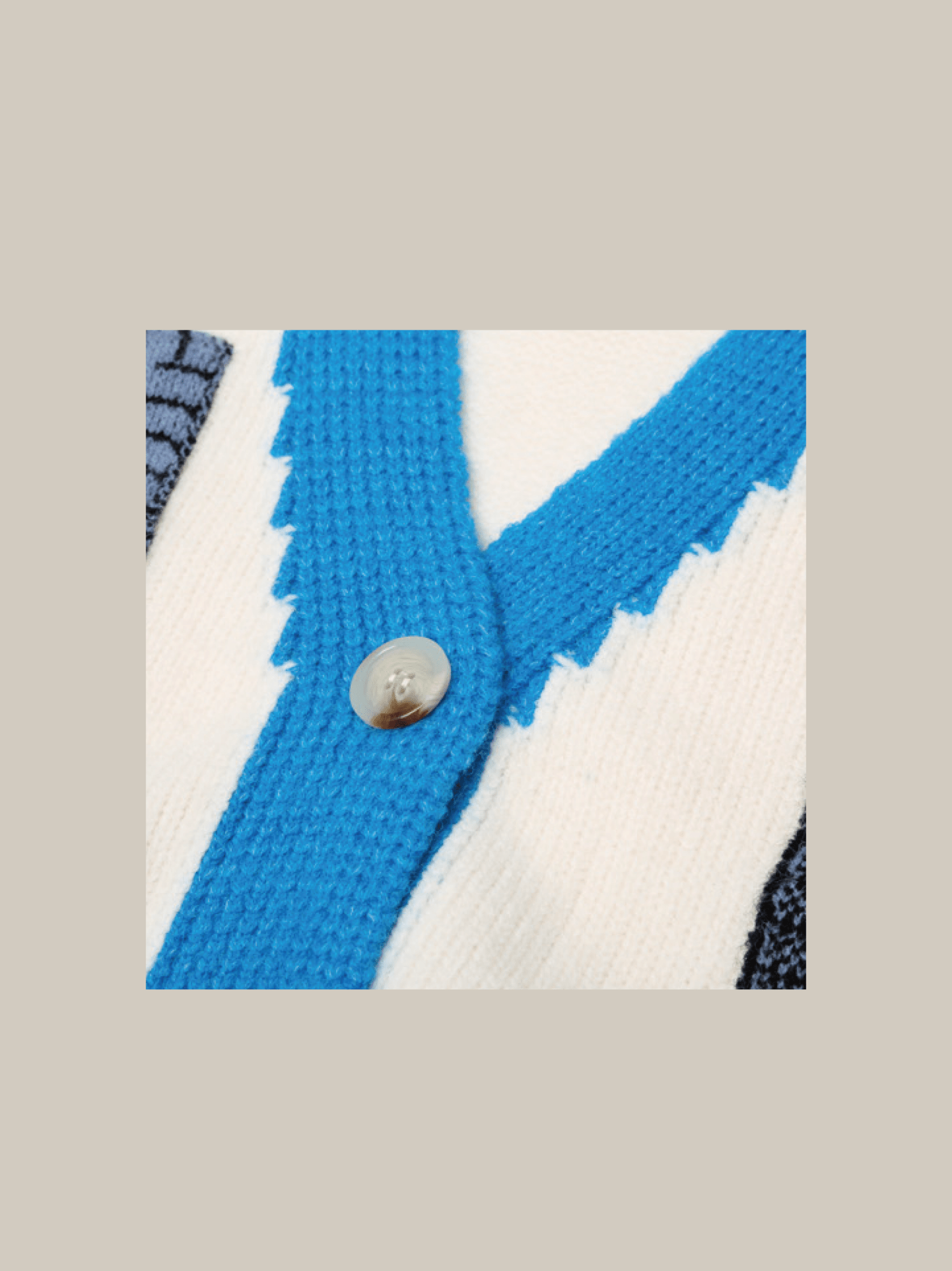 Patchwork Design Knit Cardigan - LOVE POMME POMME